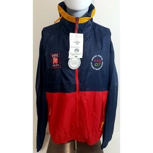Vintage Swingster Jacket Mens XL USA Olympics Maverick Ranch Beef Navy Blue Red